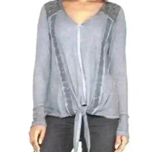 Knox Rose Thermal Lace Boho Long Sleeve Shirt Top. Size Medium